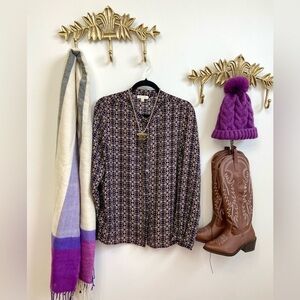 Shabby chic print blouse L